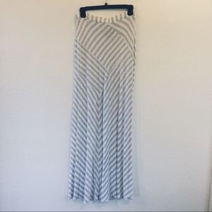 Asymmetrical Stripe High Waisted Maxi Skirt size L